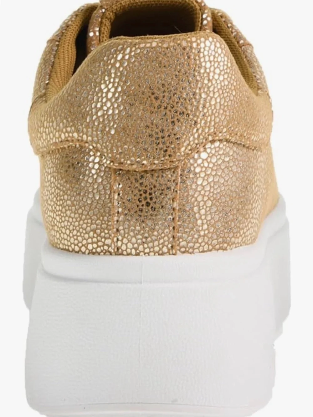 Dirty Laundry Record Metallic Champagne Gold Platform Sneakers NWB size 9